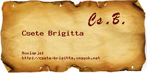 Csete Brigitta névjegykártya